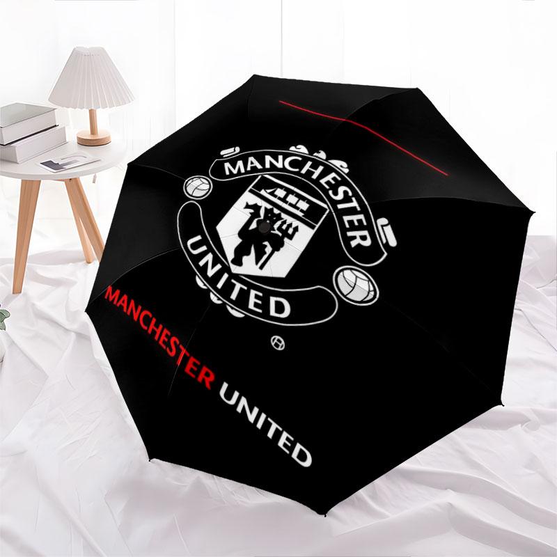 Man Utd, paraguas de plegado automático, diseño portátil y plegable, 8 varillas, un regalo de Navidad o cumpleaños.