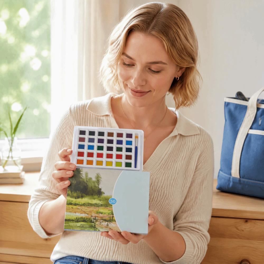Professional Pigments Water Color Pigment Kit Portable Artist Watercolor Paint Sketching