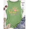 Elegant Vest for Women Shine Bright Sun Print Casual Loose Summer Vest Fashionable and Elegant Tops for Commuting, Vacation, and Everyday Wear,