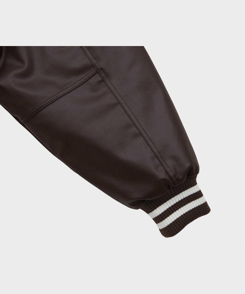 Ffeff Studio Leather Varsity Jacket (Brown)
