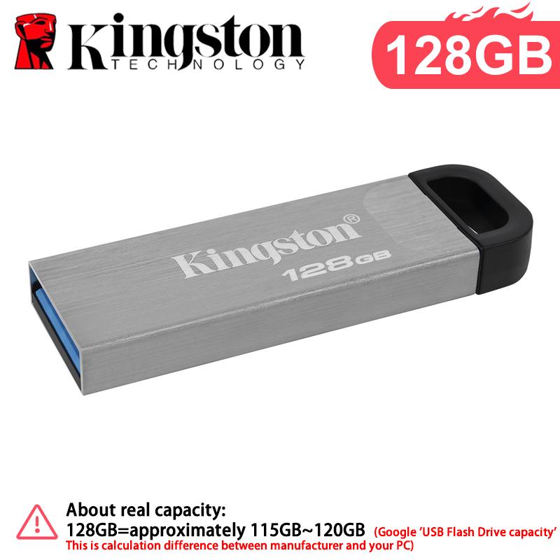 Kingston 128GB USB 3.2 Gen 1 64GB 256GB 512GB USB Flash Drive DTKN Large Capacity Metal Flash Drive 200MB/s Read U Disk Stick with Capless Metal Case