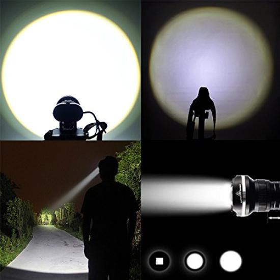 AKIRARI LED 3 Zoom Adjustable Headlamp for Disaster High Adjustable Perfect for Night Outdoor and Power Compact Headlamp, Battery-Powered, Modes,