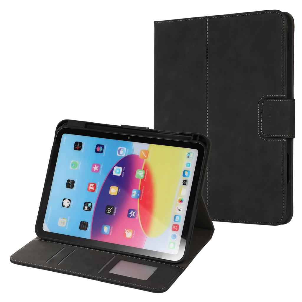 For iPad (2025)/10.9 (2022) Case Leather Flip Wallet Tablet Cover with Pens Slot