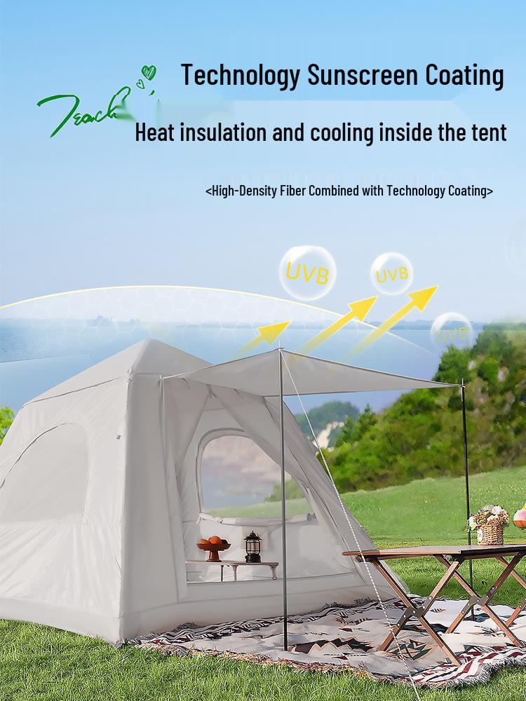Portable Rainproof Inflatable Tent: Fully Automatic, 3-5 Person Capacity for Outdoor Camping