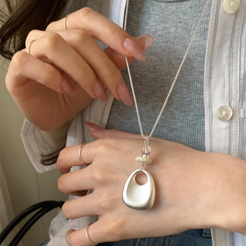 Matte Minimalist Pendant Necklace - Personalized Layered Aesthetic Chain Accessories