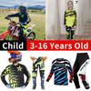Set echipament motocross pentru copii Kituri Tricou Pantaloni Tineret copil verde Motocicletă negru 3 4 5 6 7 8 9 10 ani Costum off-road albastru portocaliu Enduro cross băiat fată