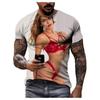 Summer Creative Sexy Beauty 3d Printed T-shirt Fashion Men's Oversized Crew Neck Casual Short-sleeved Shirt