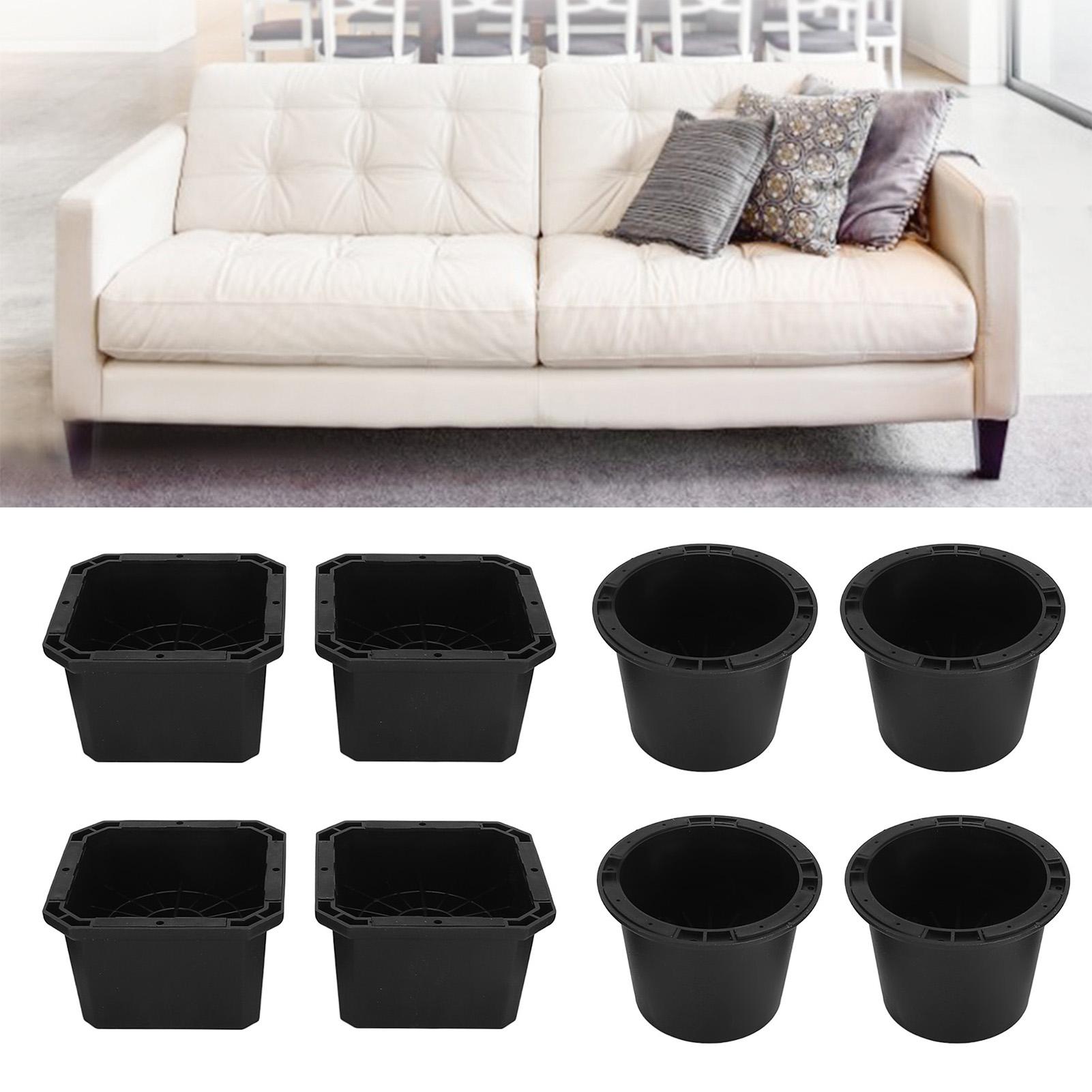 4 Piezas Tazas De Goma Para Muebles,Tazas De Ruedas De Muebles, Protectores De Suelo Antideslizantes Para Patas De Silla (Negro