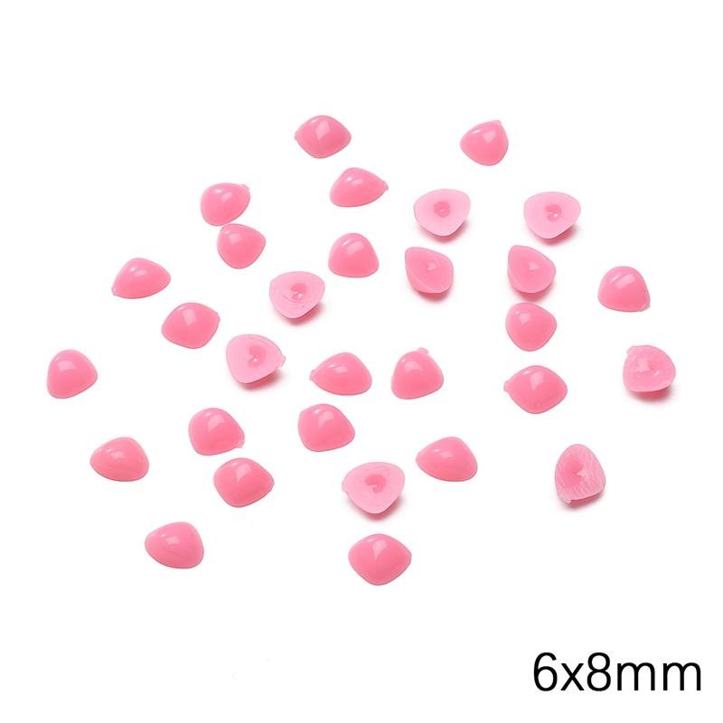 

50-300 шт. Акриловые милые треугольные аксессуары для носа животных для DIY носа куклы медведя собаки 6x8mm 200pcs розовый