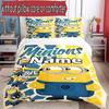 3pcs Duvet Cover Set (1*Duvet Cover + 2*Pillowcase, Without Core), Custom Name Minions Pattern Bedding Set, Home Bedroom Decor Gift