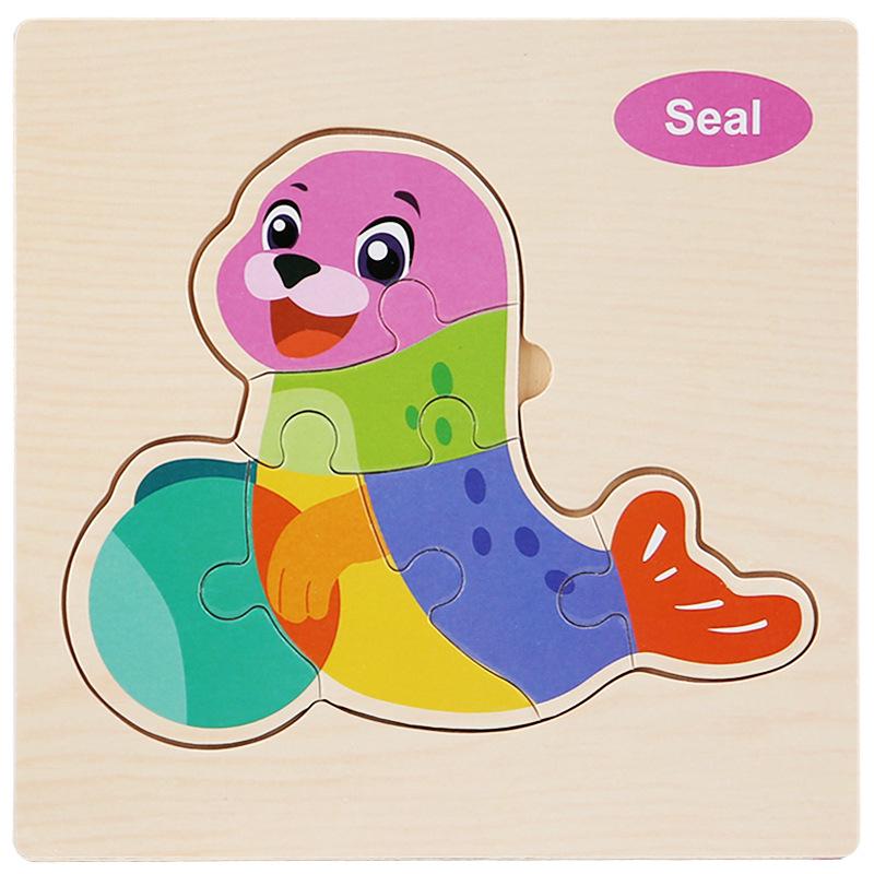 Children's 3D Wooden Animal Transportation Puzzle - Early Education & Fun Toy