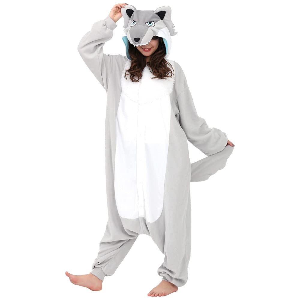 SAZAC Silver Wolf Fleece Kigurumi