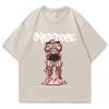 T-shirt da uomo Jack Hanma Anime Lavaggio Acido Vintage Lavata Harajuku Oversize Cotone Maglietta Cotone Streetwear Unisex Top