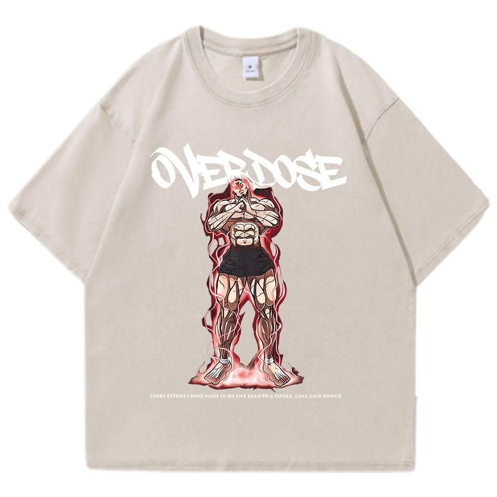 

Аниме Футболки с кислотной стиркой Джек Ханма Мужские Винтажные Футболки с Вареным Эффектом Харадзюку Оверсайз Хлопковая Футболка Хлопковая Уличная Одежда Унисекс Топ 3XL