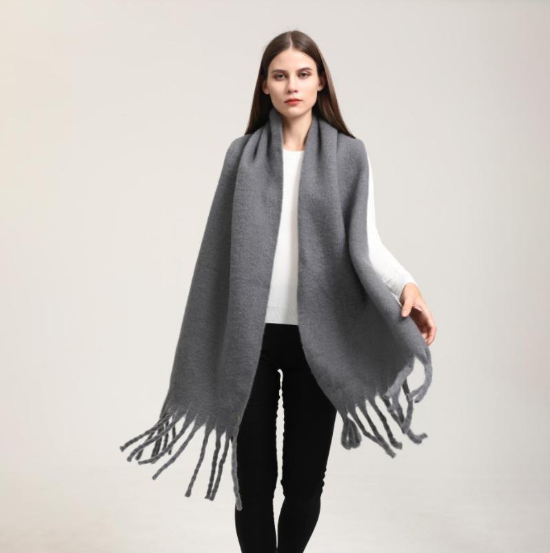 Fashion Cashmere Scarf For Women Winter Scarf Shawls Thick Blanket Solid Female Shawls Wraps Soft Bufanda Poncho Scarves Stole