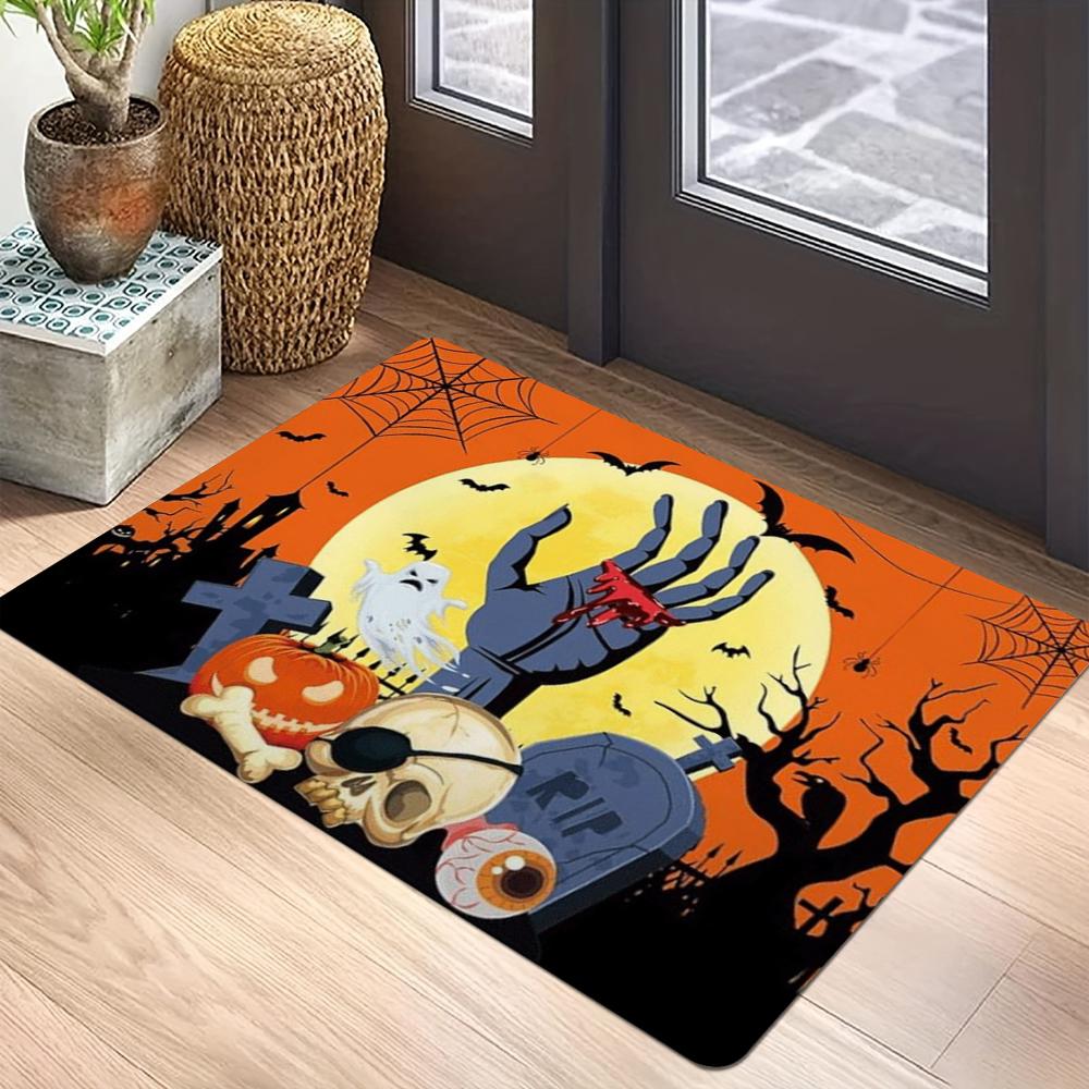 

1pcs Halloween Themed Doormat Non-Slip Bedroom Kitchen Bathroom Entracne Rugs Living Room Washable Carpet Welcome Rug Gifts 40x60cm