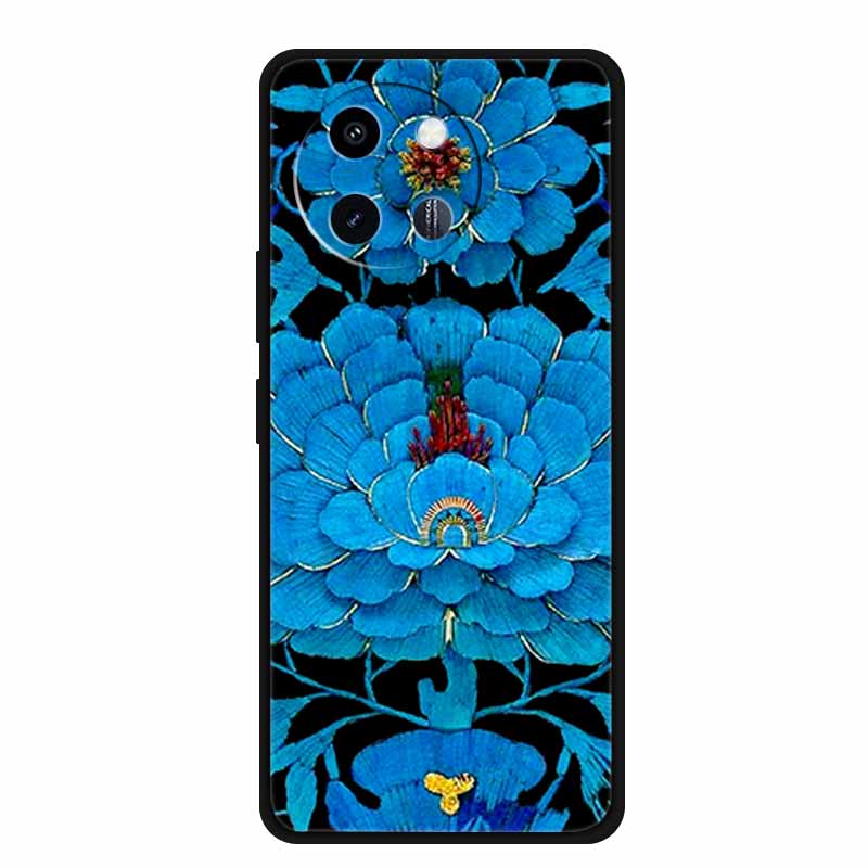 3D Lovely Cute Case For Vivo Y38 Y200i Y200T T3X Soft TPU Silicone Bumper Protector Relief Flower Emboss Phone Cover Funda Capa