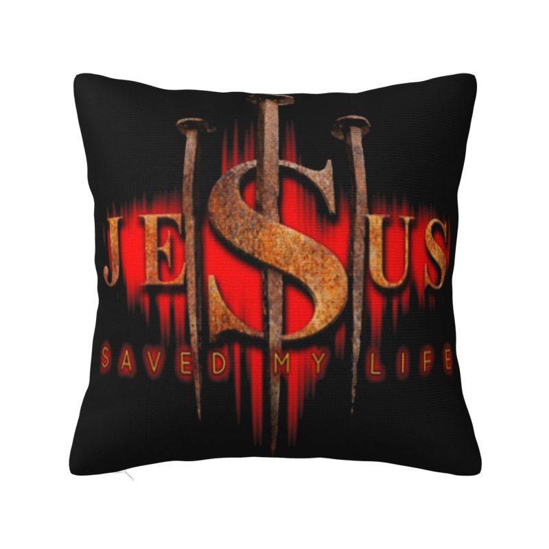 Jesus Saved My Life Cushion Covers Christian Religious Faith Velvet Luxury Pillows Decor Home