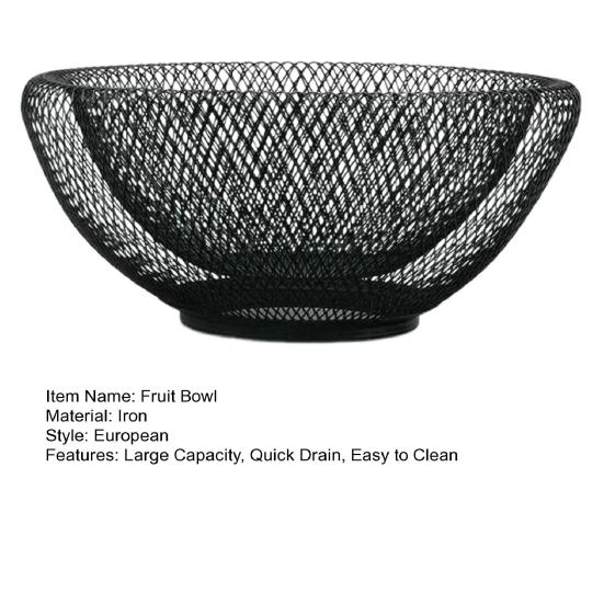 Ciotola per Frutta con Scolapiatto Piano di Lavoro Cucina Conservazione Frutta Cesto Grande Capacità Filo di Ferro Snack