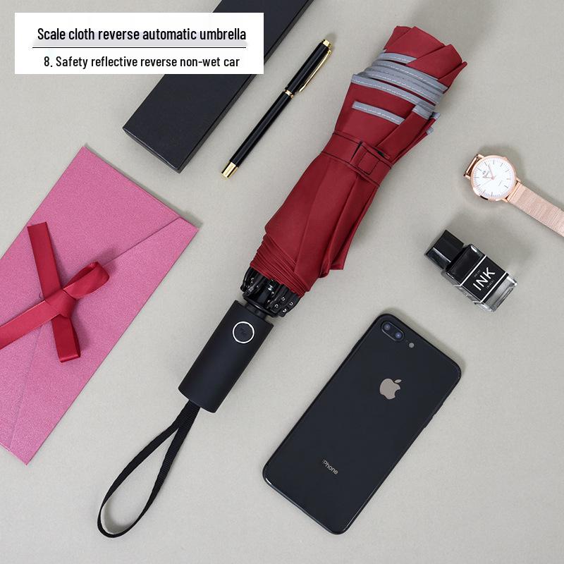 Extra Large Dual Use Automatic Reverse Folding Umbrella for Sun and Rain