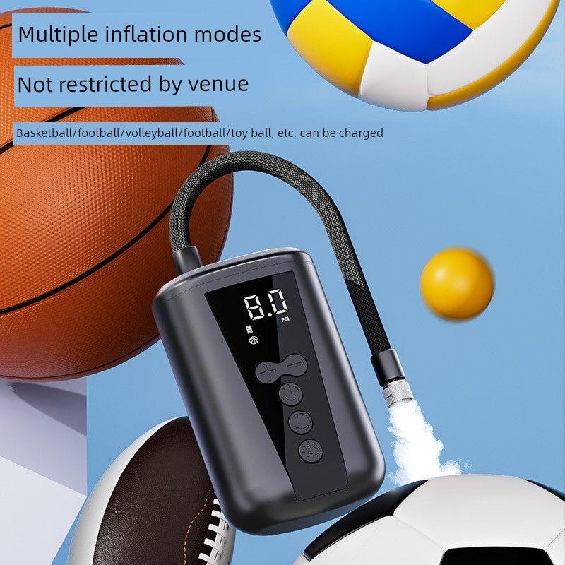 Electric Basketball Air Pump, Electric Ball Inflator, Volleyball and Soccer Ball Inflator, Auto-Stop Inflator for Car Use
