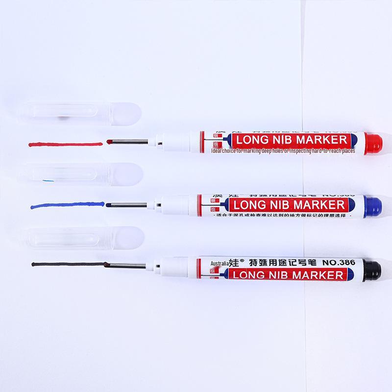 Waterproof Deep-Hole Long-Tip Oil-Based Multi-Purpose Marker for Bathroom & Woodworking.