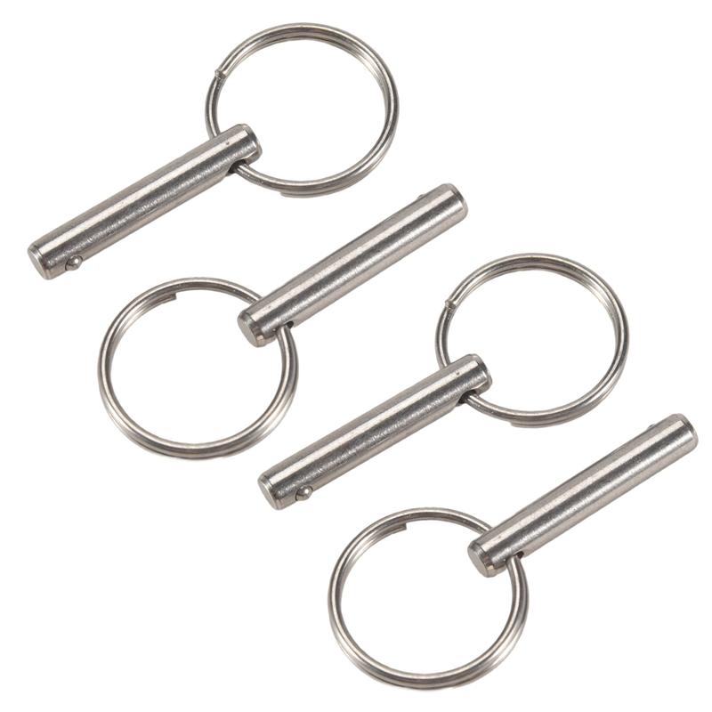 4 Pcs Quick Release Pin 1/4 Inch, Full 316 Stainless Steel, Bimini Top Pin, Marine Hardware, All Parts Are Made Of 316 Stainless