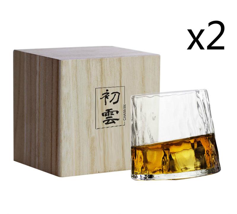 250ml HATSUKUMO Whiskey Crystal Glass Japan Style Rotating Wineglass Funny Roly-Poly First Cloud Cognac Whisky Snifter Beer Mug