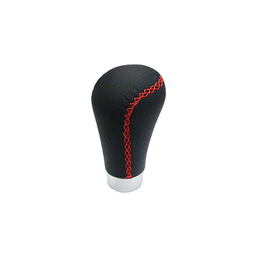 Kashimura AT Shift Knob, Genuine Leather with Red Stitching, for Gate-Type AT/MT/Column-Motor Vehicles, Screw-In Type, Easy Installation, NKS-97