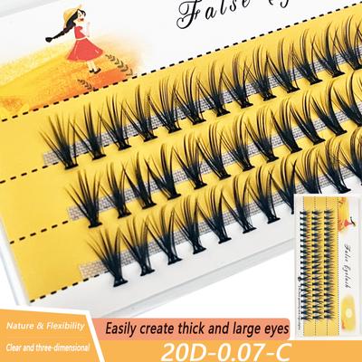 Natural False Eyelashes, 1 Box 60 Clusters 20D Individual Eyelashes, Extension Eyelashes, Professional Makeup