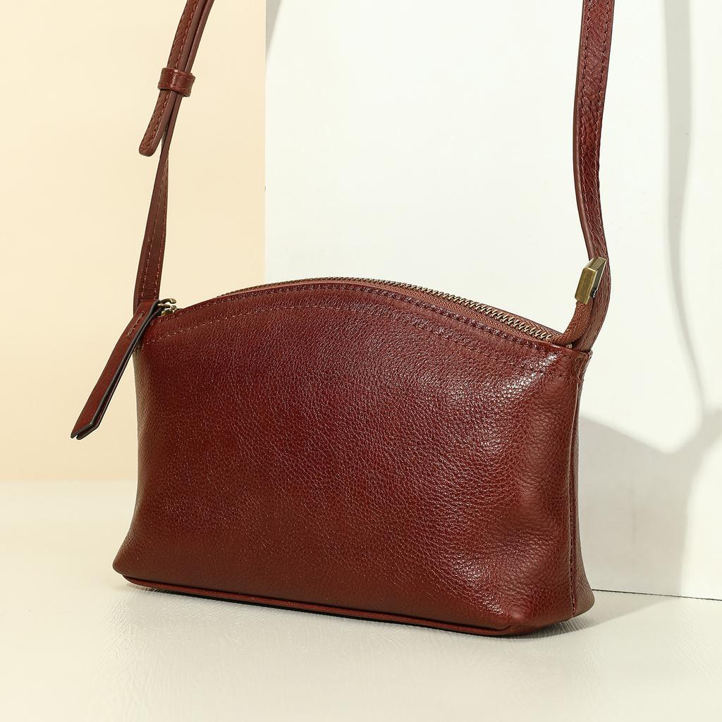 Genuine Leather Shoulder Bag, Commuter Fashion, Ladies' Small Shoulder Bag, Trendy Date, Quality Crossbody Bag