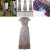 Women Wrap Summer Boho Floral Paisley Maxi Print Dress For Effortless Style
