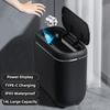 14L Bathroom Automatic Sensor Trash Can Narrow Smart Trash Can Waterproof Trash Bin With Lid Charging Wastebasket Smart Home