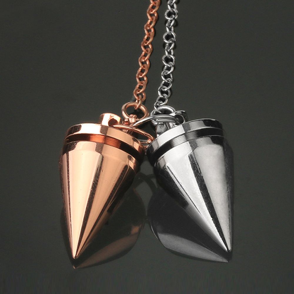 Gift Chain Gold Silver Antique Copper Dowsing Amulet Healing Reiki Pendulum Pendant Metal Cone Pendule Reiki