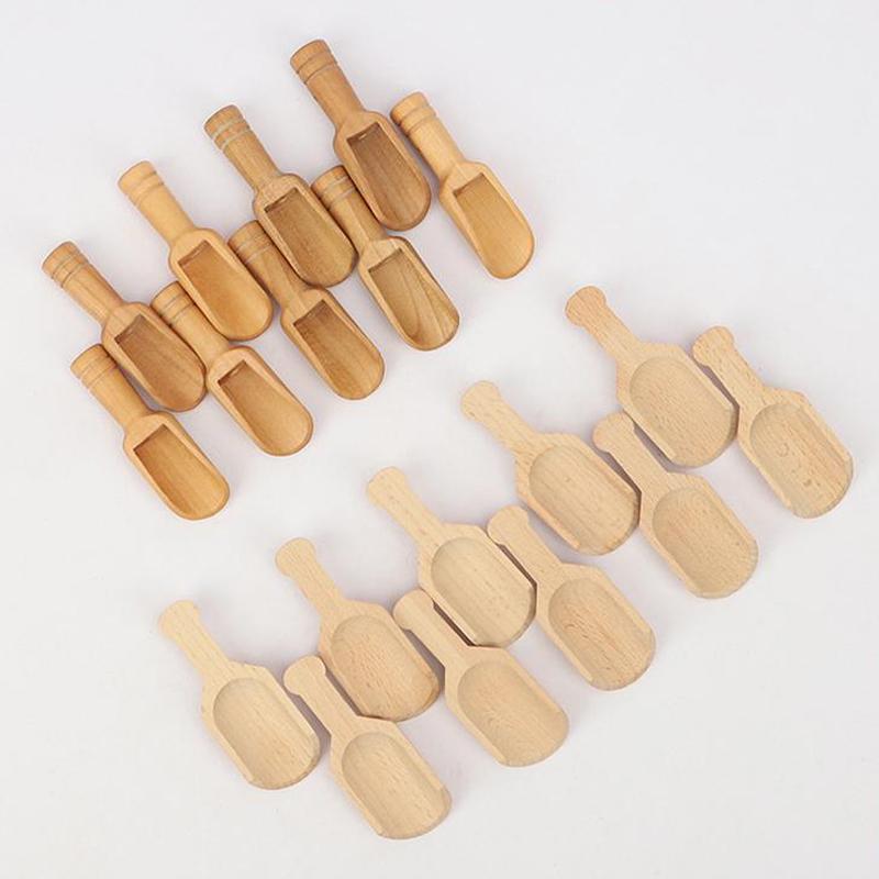 Wooden Mini Tea Coffee Scoops Seasoning Candy Spices Bath Salt Spoons Wooden Spoon