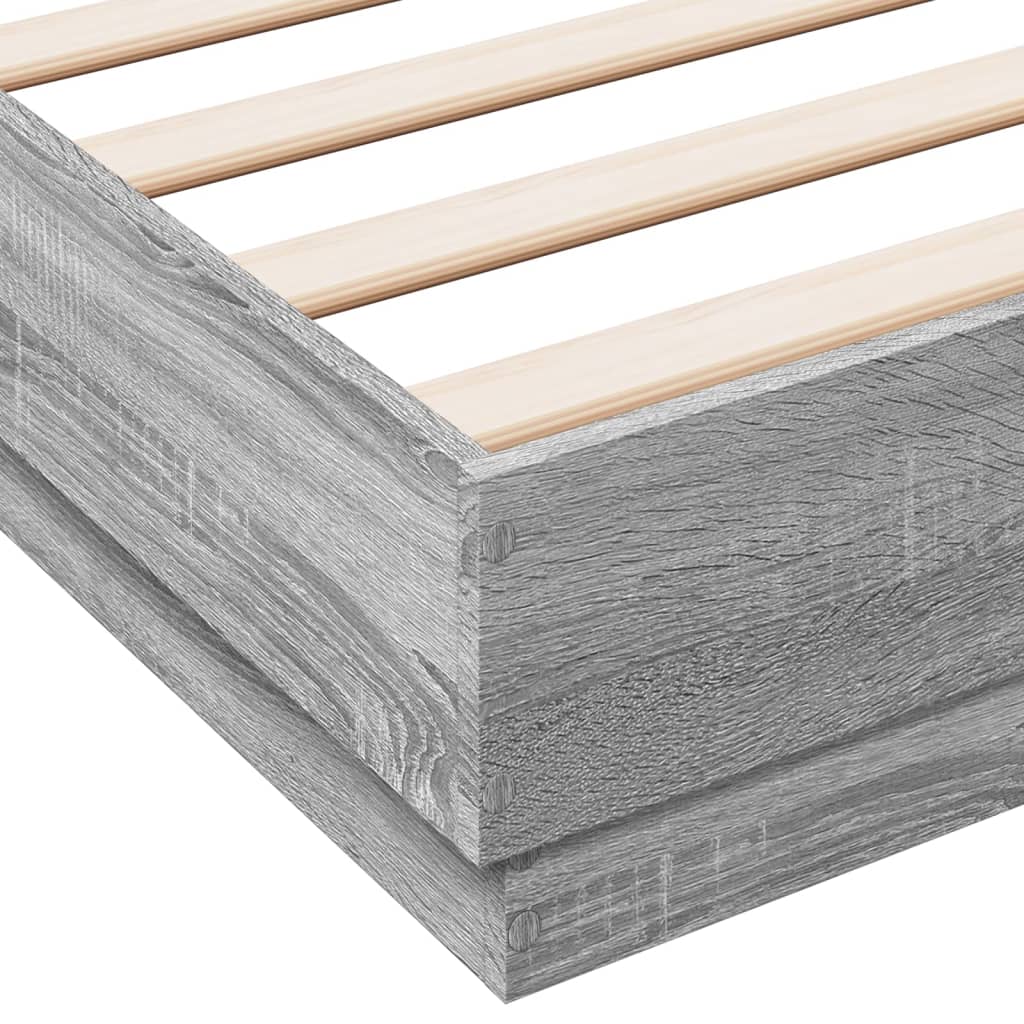 Bed Frame Gray Sonoma 120x200 cm Particleboard