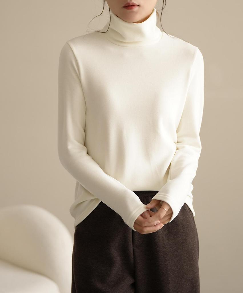 Women's Warm Long Sleeve Semi-High Collar Shirt - Autumn/Winter Style, Class A, 300g