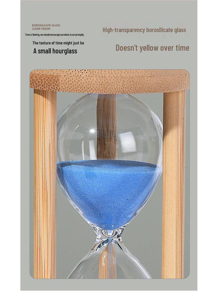 Bamboo & Wood Durable Hourglass Timer - Creative Design for High-End Decor