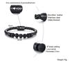 Titanium Steel Man Chakra Jewelry Wholesale Stainless Steel Men's Black Leather Volcanic Beaded Braclets Stone Leather Bracelets