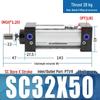 SC63 High Thrust Small Pneumatic Cylinder, Model SC40/50/80/100*125X150X200X500-S