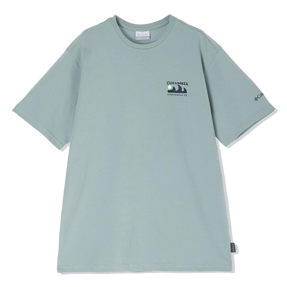 

Columbia Explorers Canyon Back Short Sleeve T-Shirt, Men s, Size M, Crushed Blue, Peaks and Waves