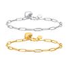 Classic Chain Stainless Steel Bracelets Trendy Cuban Rectangular Chain Heart-shaped Charm Bracelet Trendy Women's Gift Jewelry