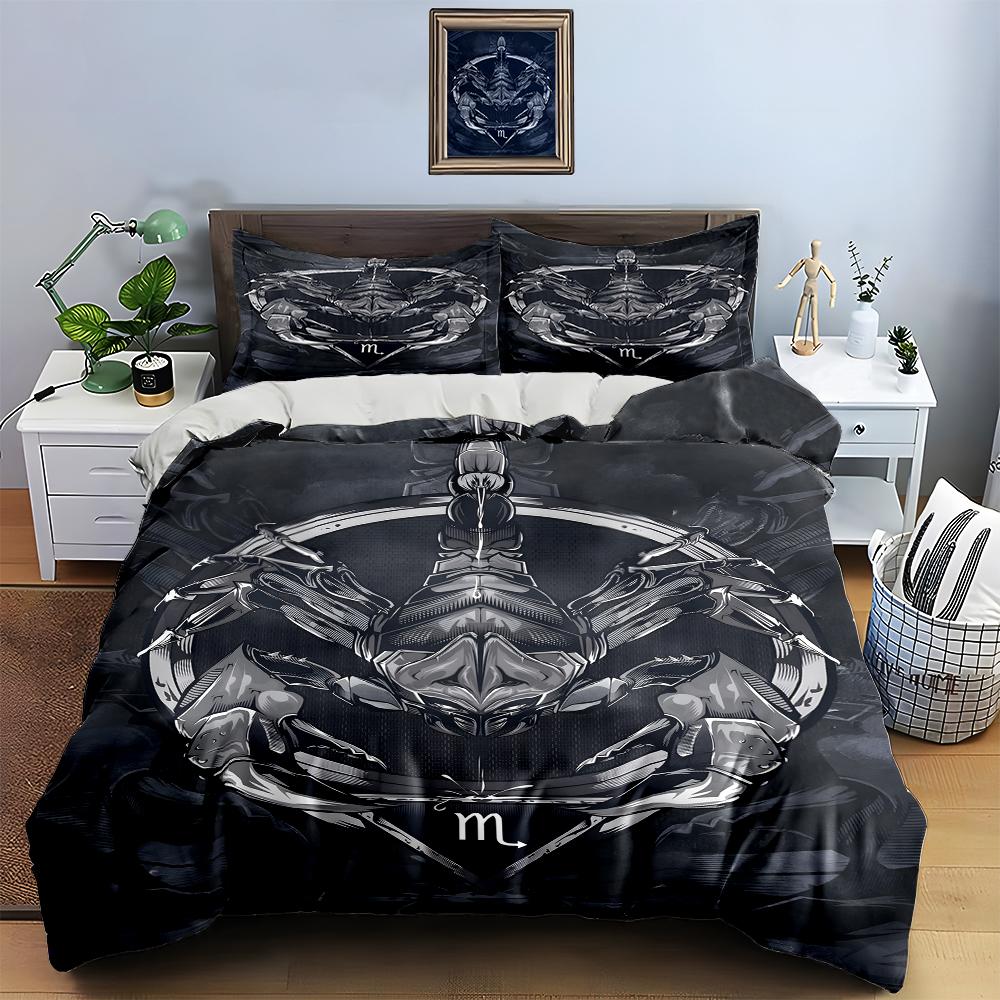Metallic Scorpion Graphic. Bedding Duvet Cover Sets Duvet Covers Pillowcases Gifts (1 * Duvet Cover 2 * Pillowcases, Without Duvet Insert)