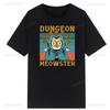 Kawaii Dungeon Meowster Classic T Shirt Retro DnD Game Fabric Graphic Tshirts Unisex Summer Commuter Cotton Clothes Ropa Hombre