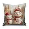 Cartoon Snowman Printed Pillow Cover Christmas Decoration Cookie Man Cute Cushion Living Room Sofa Cushion Cover