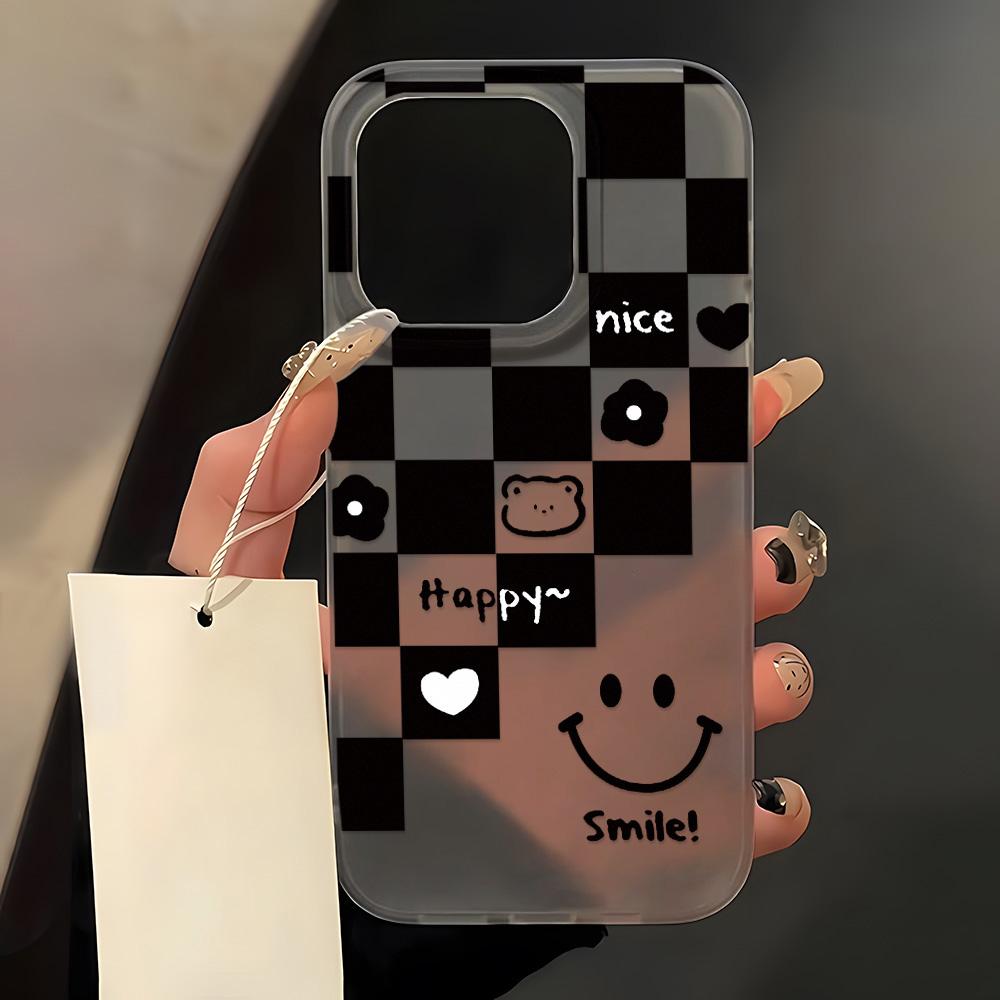 Mobile Phone Cases for iPhone 11 13 15 Pro Max 12 14 Pro Max Case iPhone 16 15 Plus 13 Pro 12 Frosted Texture Painted Cartoon Flowers