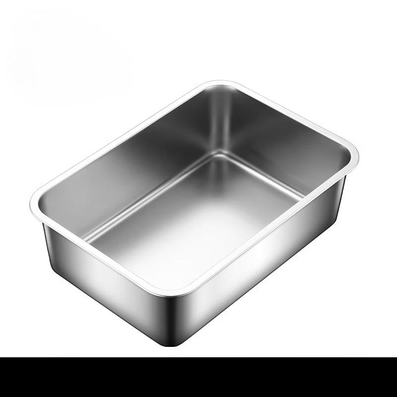 304 Stainless Steel Deep Rectangular Food Tray