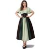 Cosplay European and American retro dress contrasting color splicing Feifei sleeves lace waist princess dress one-word shoulder dress skirt tutu skirt