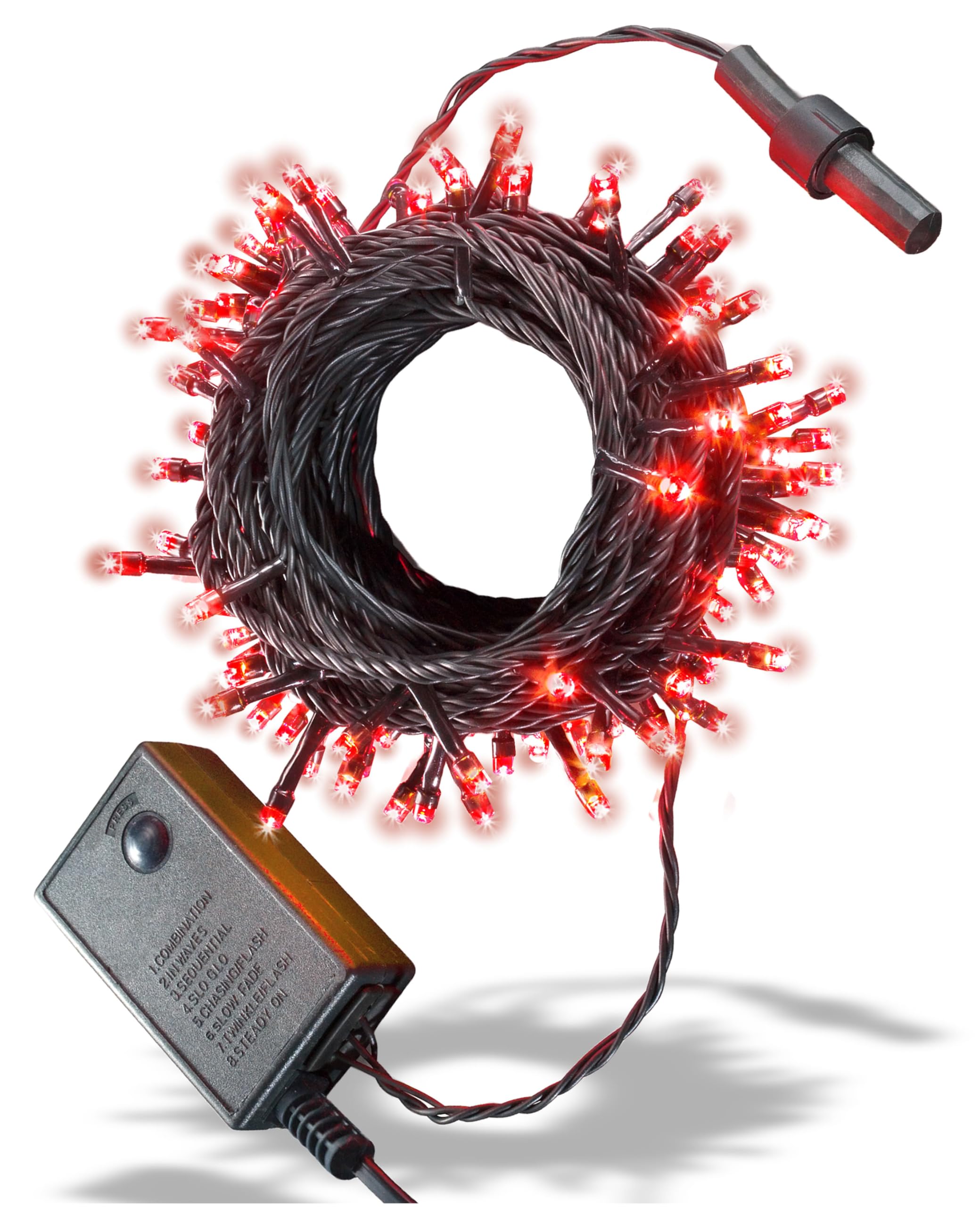 

Terunon LED String Lights 100 Bulbs Straight 10 m with Memory Controller Indoor Red ASH-TR100L