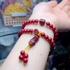 Cinnabar Purple Pixiu Double Circle Bracelet - Unisex Fashionable & Versatile Accessory